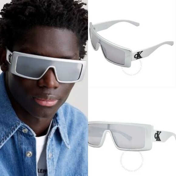 💎✨BRAND NEW✨💎Calvin Klein  Silver Browline Unisex Sunglasses - Picture 1 of 6